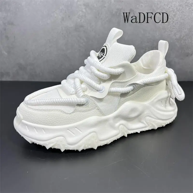 

Chunky Sneaker Men Designer Height Increased Flat Platform Sport Shoe Fashion Casual Split Leather Mesh Breathable Running Shoes