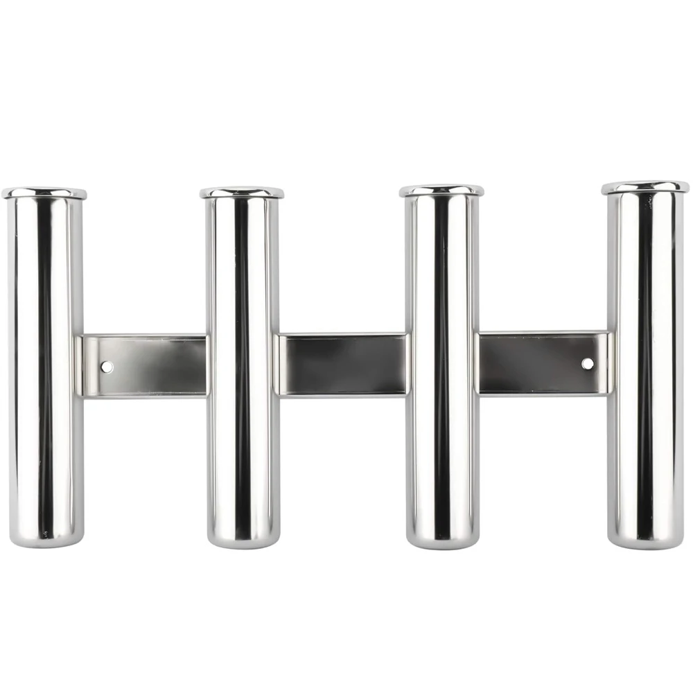 

Multi Tube Fishing Rod Rack, Stainless Steel Wall/Side Mounted Rod Holder Bracket Fishing Rod Pod Pole Holder 4 Tube