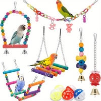 11Pcs Parrot Toy Set Birdcage Accessories Stair Swing Hanging Ring Plastic Puzzle Ball Durable Safe Interactive CrossBorder Toys