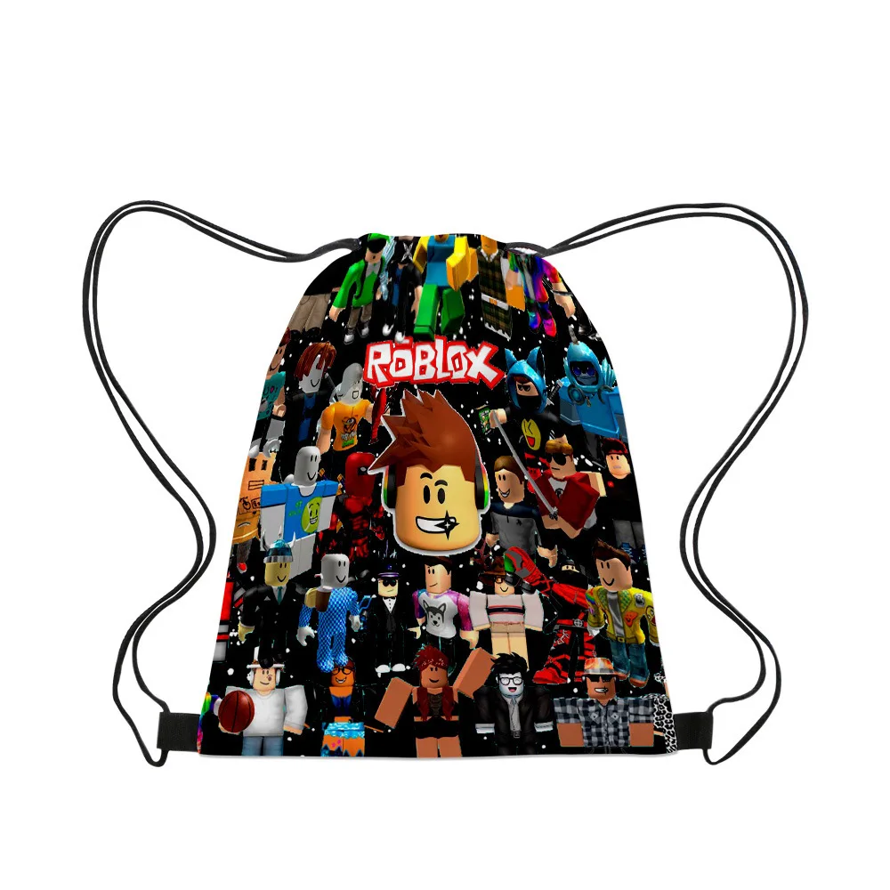 3D New Printed Roblox ROBLOX Drawstring Backpack Cartoon Bundle Pocket