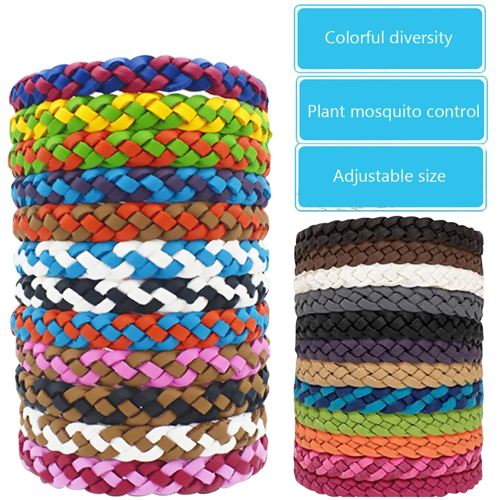 12/24pcs Bracelet Outdoor Use Mosquito Repellent Bracelet Wristband Natural Insect Protection Pest Rejector Reject Control Bands