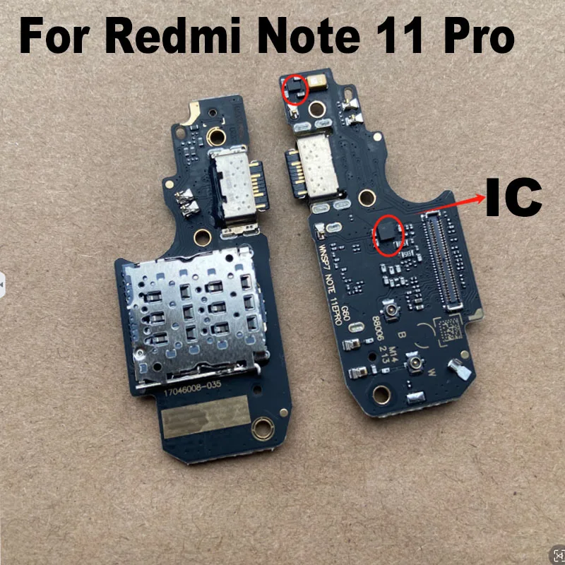 For Xiaomi Redmi Note 11 Pro / Poco X4 Pro USB Charging Port Mic Microphone Dock Board Flex Cable With IC Fast Charging 4G 5G