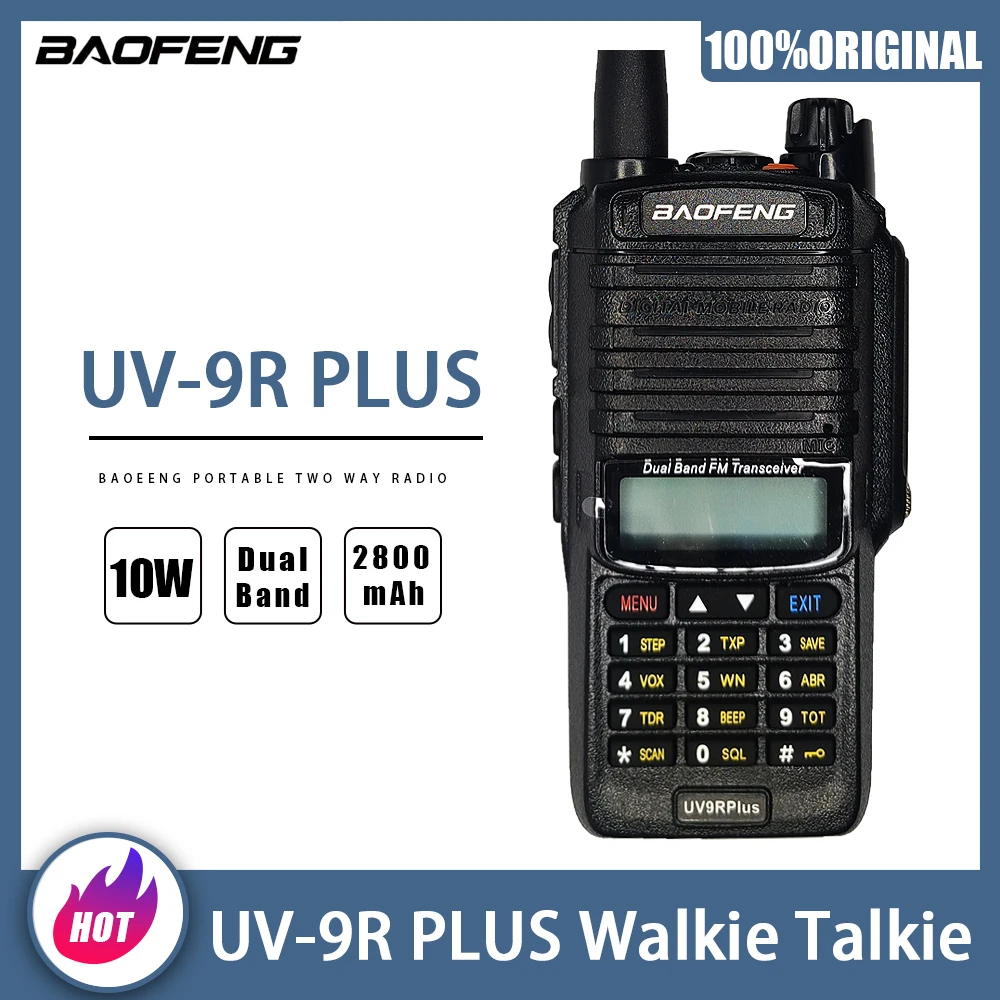 UV-9R Plus BAOFENG Original Portable Two Way Radio 10W High Power IP67 Waterproof Walkie Talkie UV9Rplus Dual Band Interphone