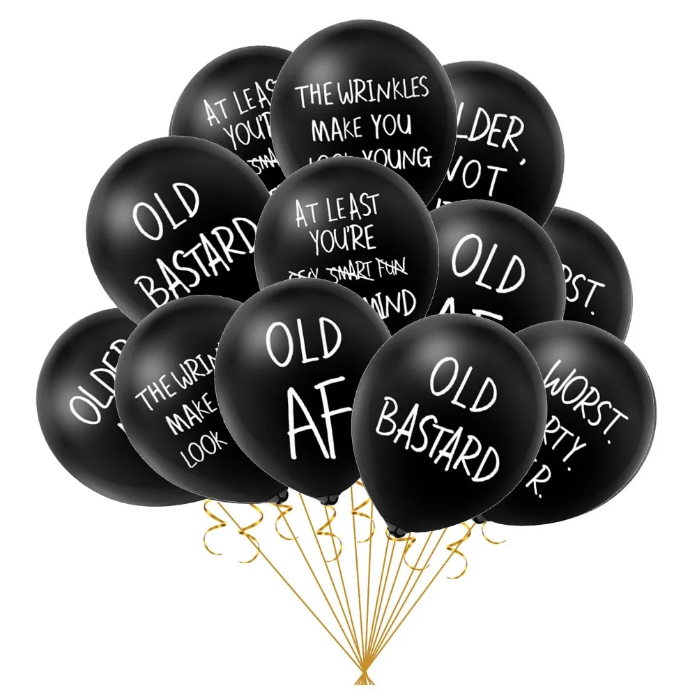 

10Pcs Funny Old Age Birthday Party Balloons Cute Offensive Latex Balloons for Adults Funny Birthday Single Party Decoration