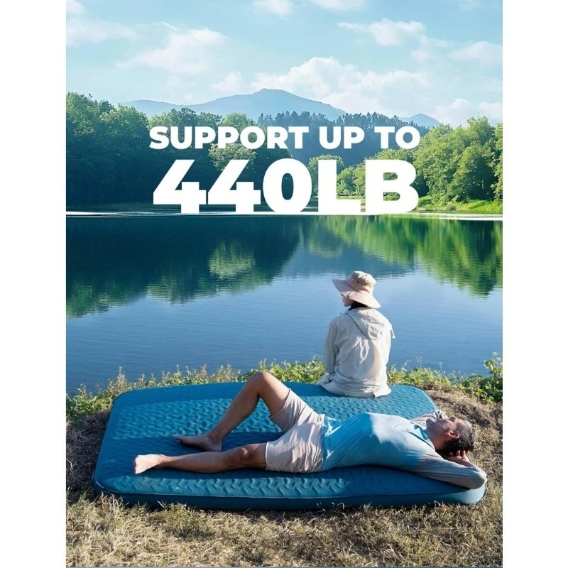 وسادة تخييم ذاتية النفخ مع مرتبة هوائية إسفنجية على شكل حرف Y هيكل تلسكوبي عالي القيمة R محمول مزدوج النوم #5