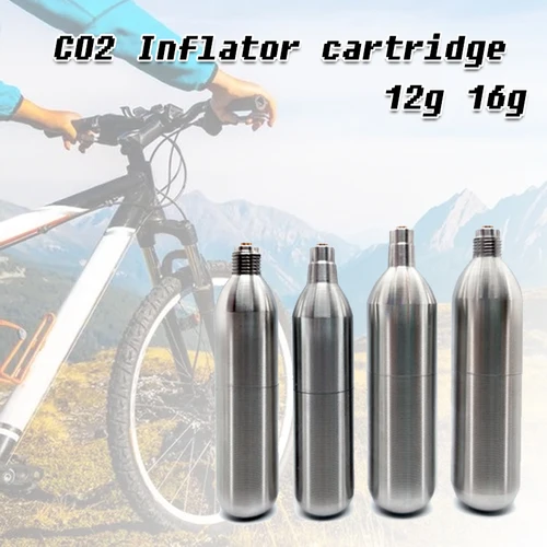 Imagen 1 del producto Cilindro de co2 recargable, cartuchos de CO2 de 12g y 16g, inflador de CO2 de repuesto para neumáticos de bicicleta, equipo de elaboración con rosca sin rosca
