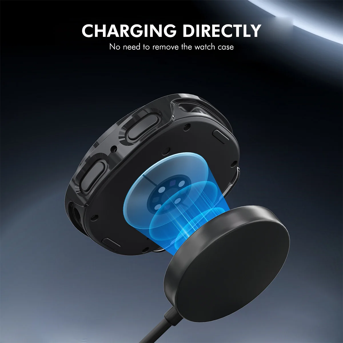 HAT PRINCE Per Samsung Galaxy Watch8 Custodia da 44 mm con pellicola per schermo PMMA Decorazione con strass Cover per orologio per PC - Nero