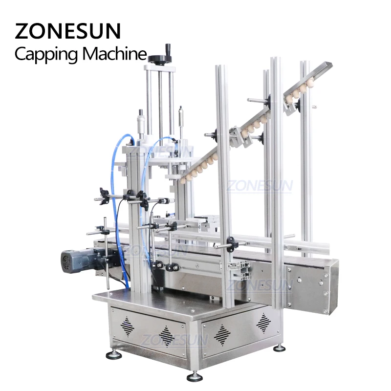 ZONESUN ZS-XG1870D1นิวเมติกอัตโนมัติไม้Cork Feedingเครื่องเดสก์ท็อปเครื่องCappingสำหรับแก้วขวดไวน์