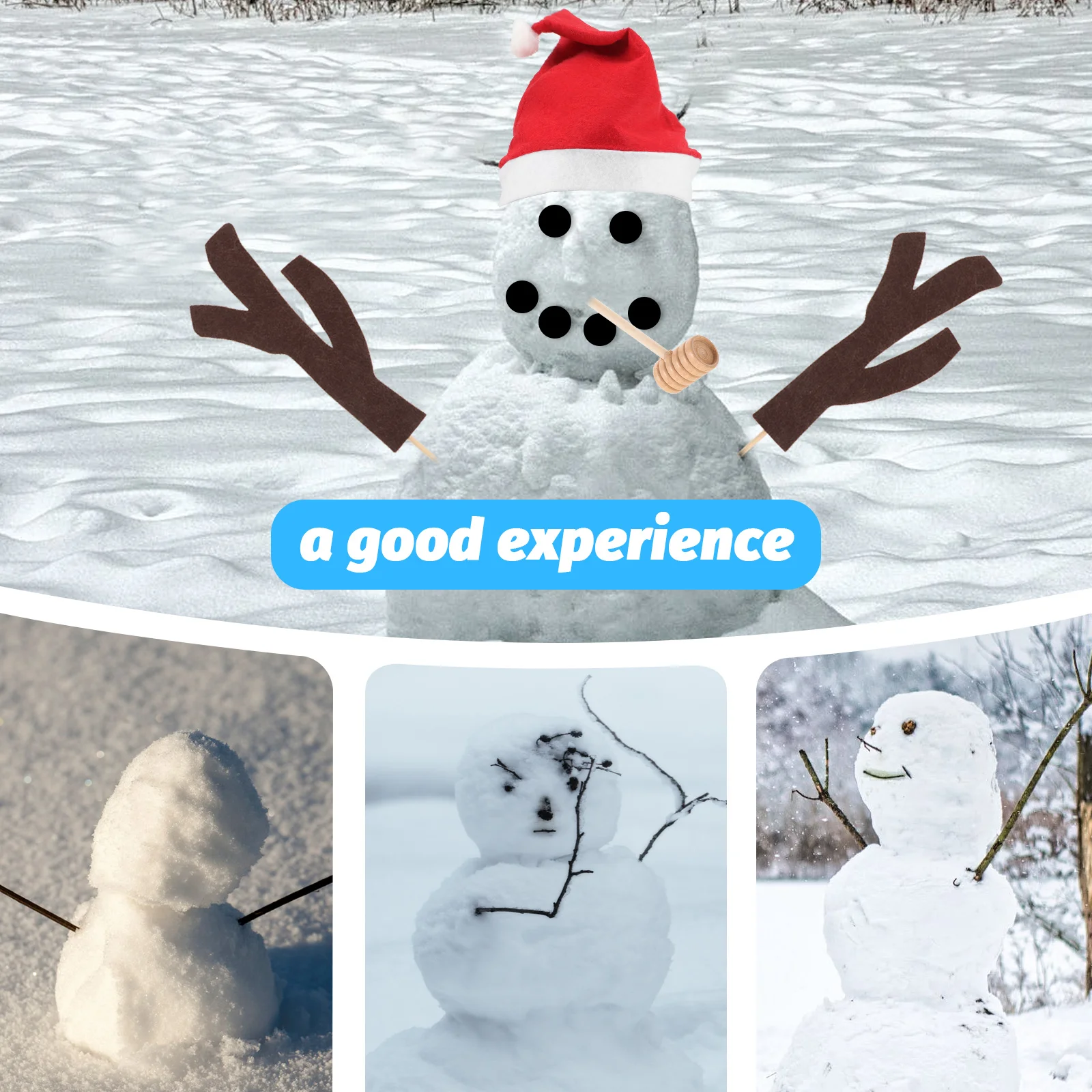 

Snowman Tools DIY Props Christmas Nose naments Outdoor Activities Kids Decorations Festive Snowman Dressing Accessories Holiday