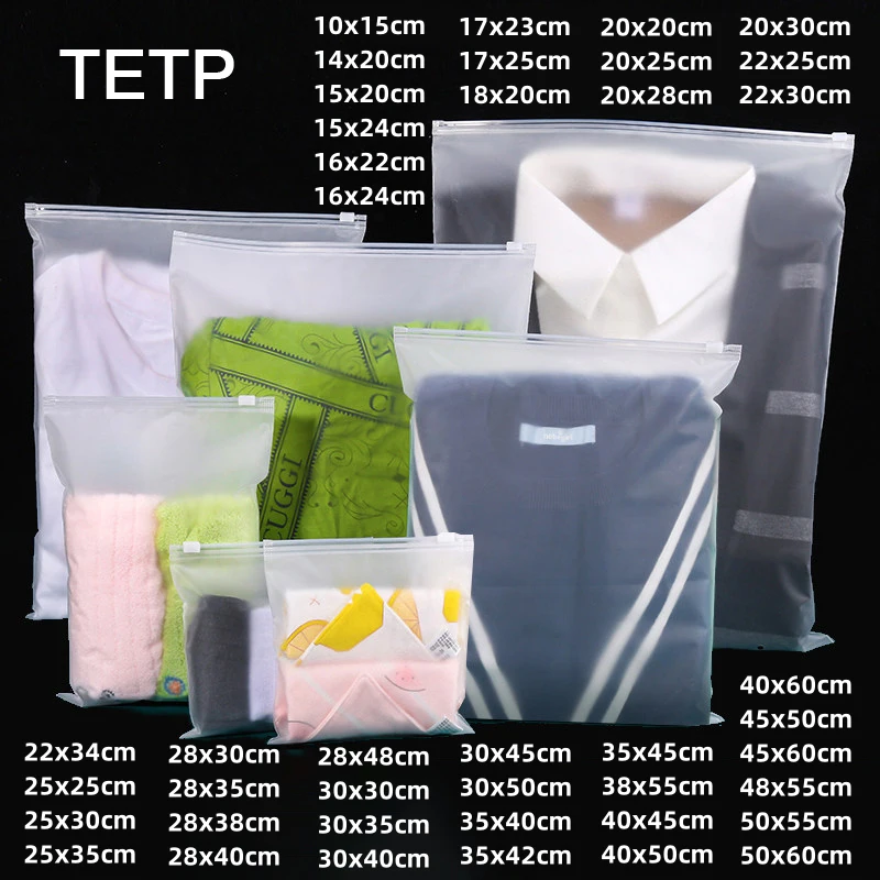 

TETP Frosted Zipper Bags Home Travel For Clothes Shoe Socks T-shirt Underwear Storage Toys Cosmetics Packaging Organizers