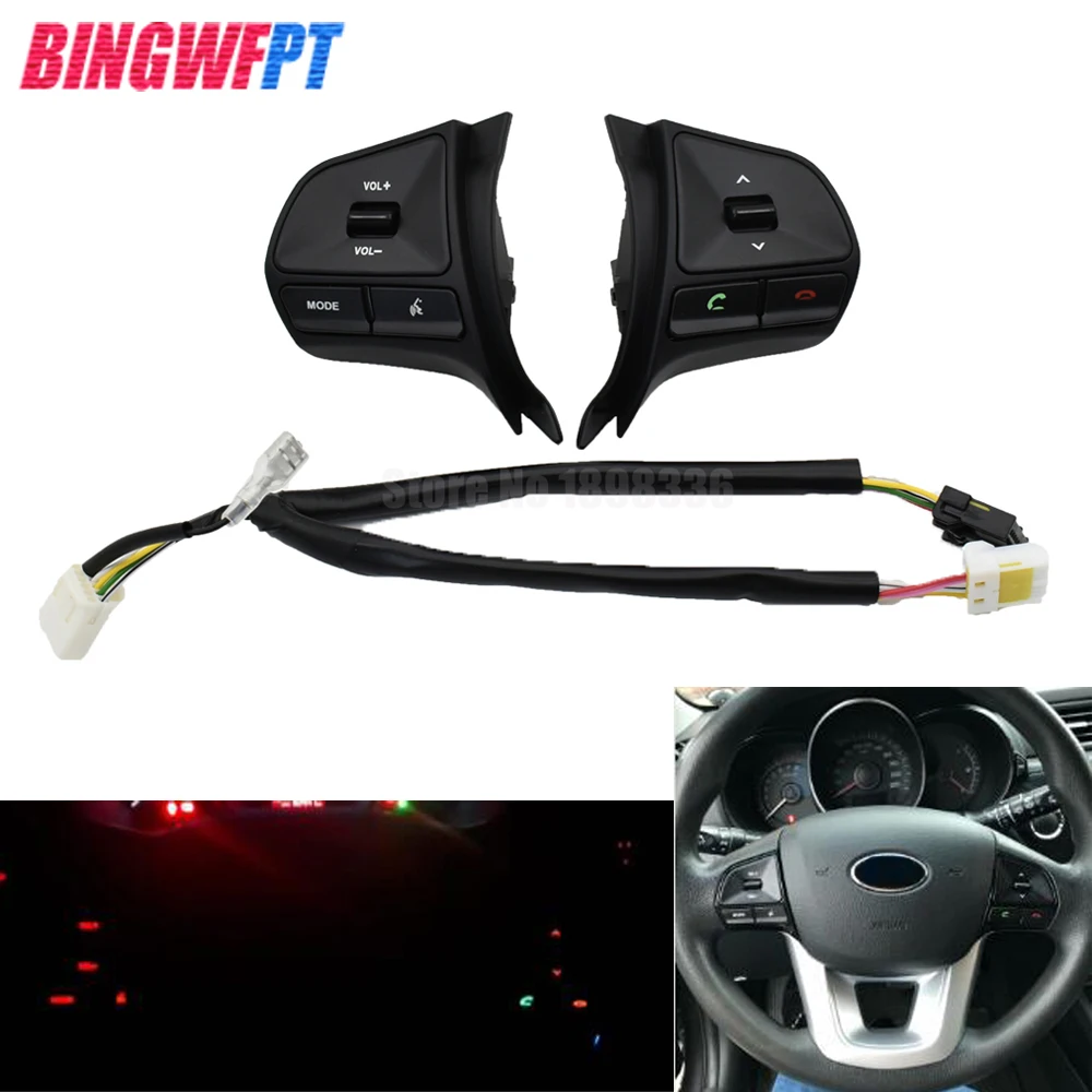 High Quality Steering Wheel Control Button Switch Audio Channel And Bluetooth Control Button For KIA K2 RIO 2012-2014