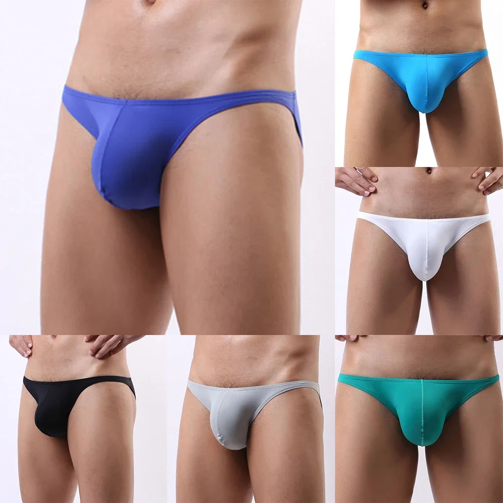 Mens Sexy Underwear Low Waist Breathable Big Gays Sissy Bulge Pouch Stretch Low Rise Briefs Swim Trunks Swimming BreathablePants