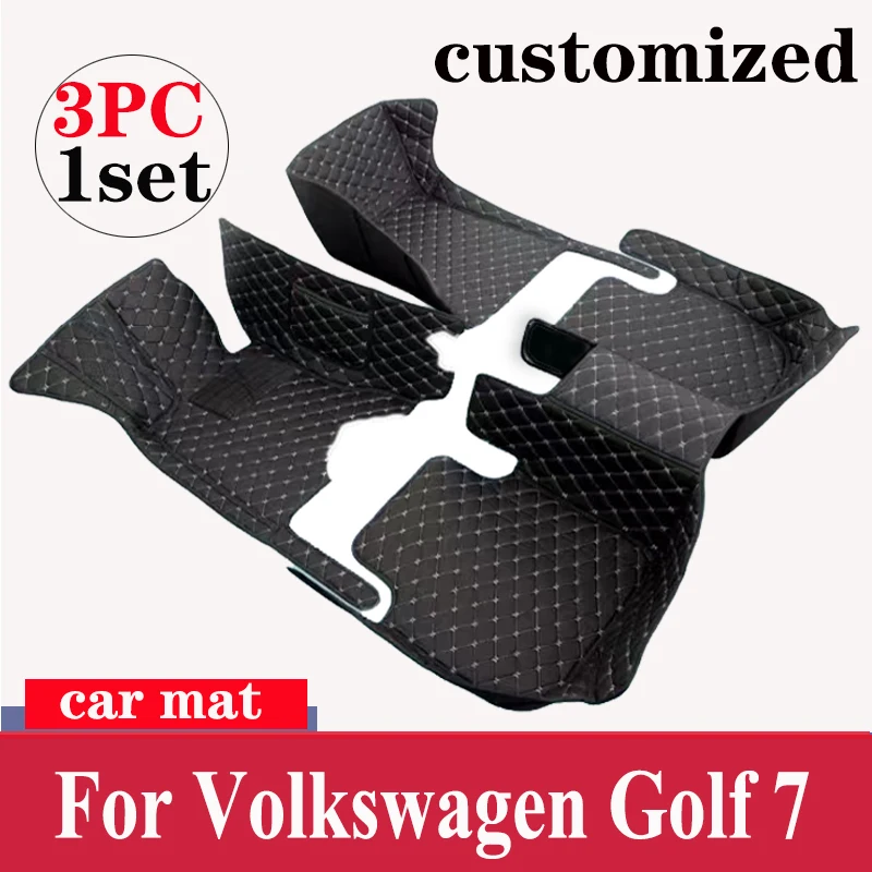 

Car Floor Mats For Volkswagen VW Golf 7 7.5 GTE GTD GTI 2012~2020 Carpets Leather Mat Rugs Pad Interior Parts Car Accessories