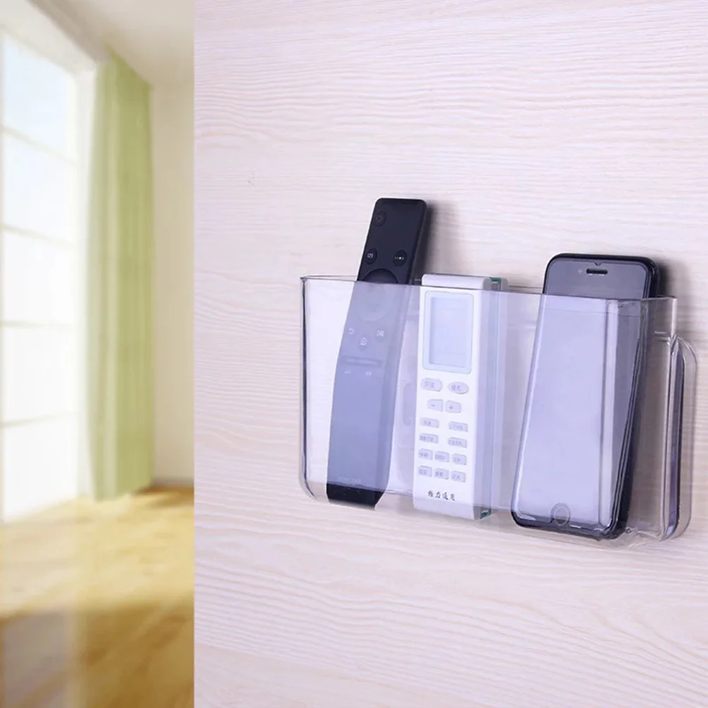 Holder for Cell Phone Mobile Stands Wall Mount Mounted Storage Clear Container Shelf