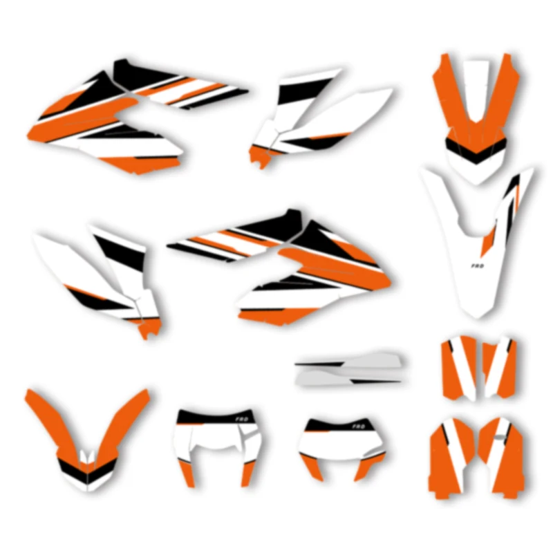 Powerzone مخصص فريق الشارات ملصقات بمادة لاصقة أطقم ل KTM 2012-2017 2018 2019 2020 FREERIDE 250 300 اسم رقم مخصص
