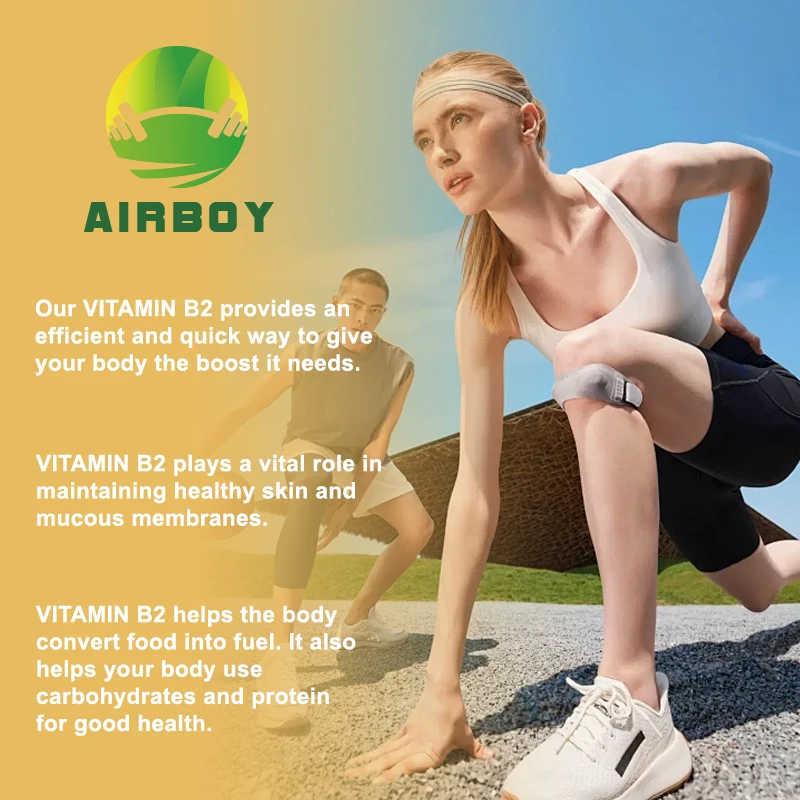 Riboflavin Vitamine B2 - Ondersteunt de gezondheid van de huid, bevordert de productie van mobiele energie - 120 capsules