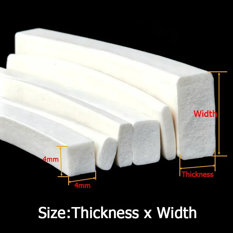 Silicone Foaming Sealing Strip White Square Silicone Foaming Sponge Sealing Strips Doors Windows Gasket Trim Seal 2x2mm-35x40mm