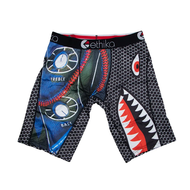ETHIKA 1 szt. Męskie bokserki z oddychającą siateczką w kroku, majtki męskie plus size L-3XL, męskie majtki z nadrukiem, bokserki męskie