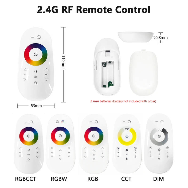 RGBW RGB CCT DIM LED Smart Tuya Dimmer RF Touch Remote DC 5-24V AI Voice Control Music Timing Mode WiFi Light Strip Controller