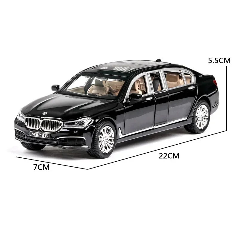 1:24 BMW 760LI modelo de coche coche de aleación Die Cast juguete modelo de coche extraíble juguete para niños coleccionables regalo A24