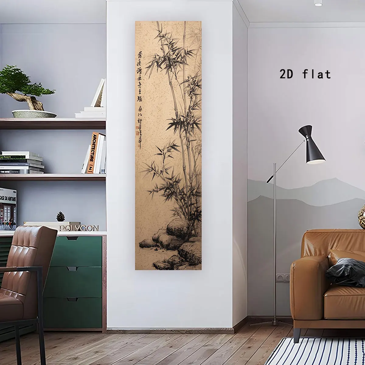 Chinesische Tuschmalerei-Wandteppiche zur Heimdekoration, Lotus-Wandteppich im chinesischen Stil, Wandbehang, Tuschmalerei-Bambuskunst-Wandteppich, Hintergrundstoff – Detail 5