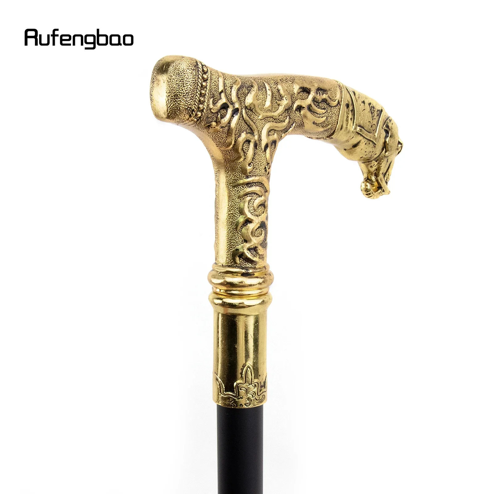 مقبض الفيل الذهبي نمط فاخر عصا المشي حفلة موضة أنيقة عصا المشي أداء المرحلة قصب 90 سنتيمتر
