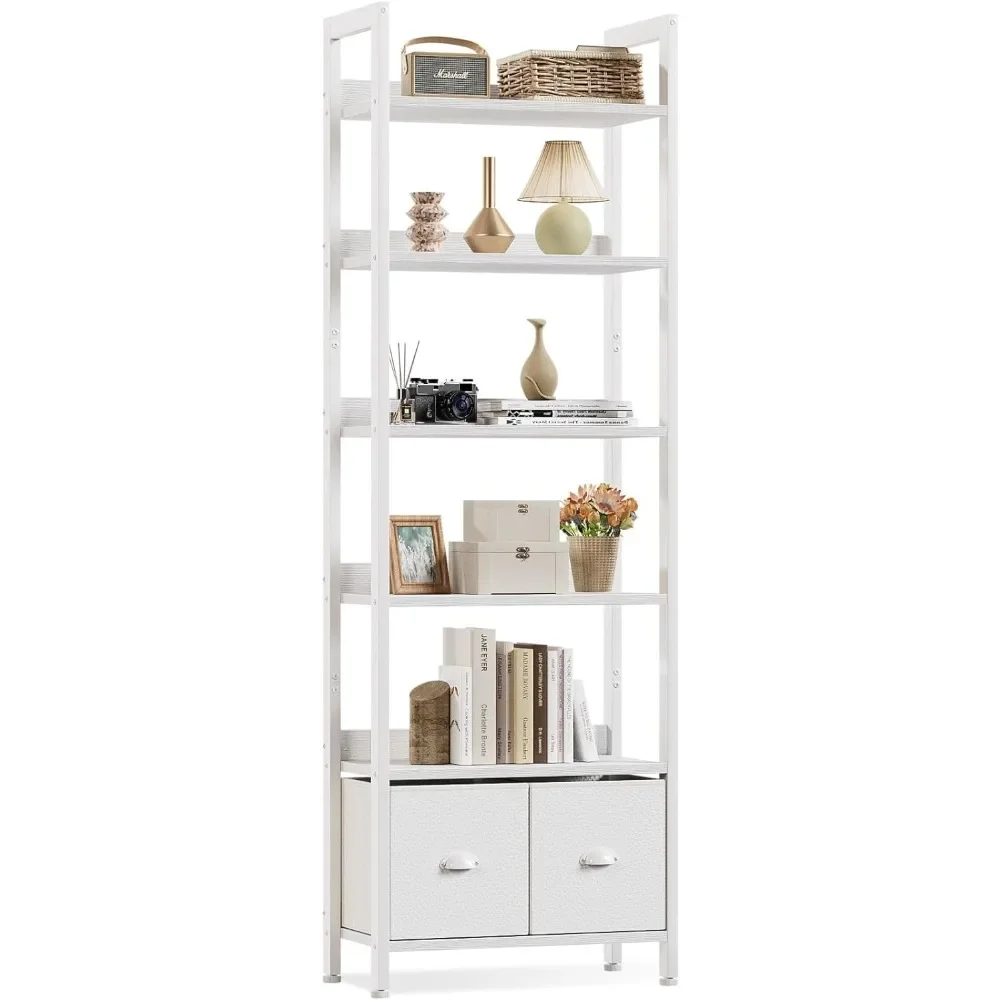 6 Tier Bookshelf with Drawers, Tall 71