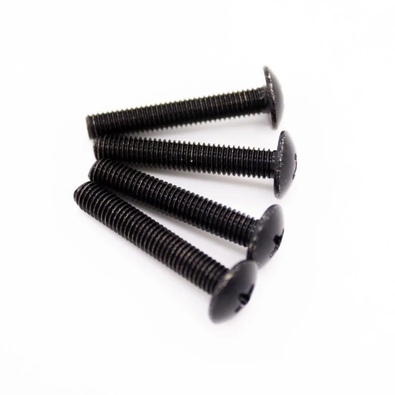 

5/50pcs JISB1111T M3 M4 M5 M6 Black 304 Stainless Steel Cross Recessed Phillips Truss Head Large Flat Round Head Screw Bolt