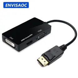 Displayport DP to HDMI-compatible DVI VGA Adapter 1080P Display Port Cable Converter 3IN1 For Desktop PC Laptop TV Projector