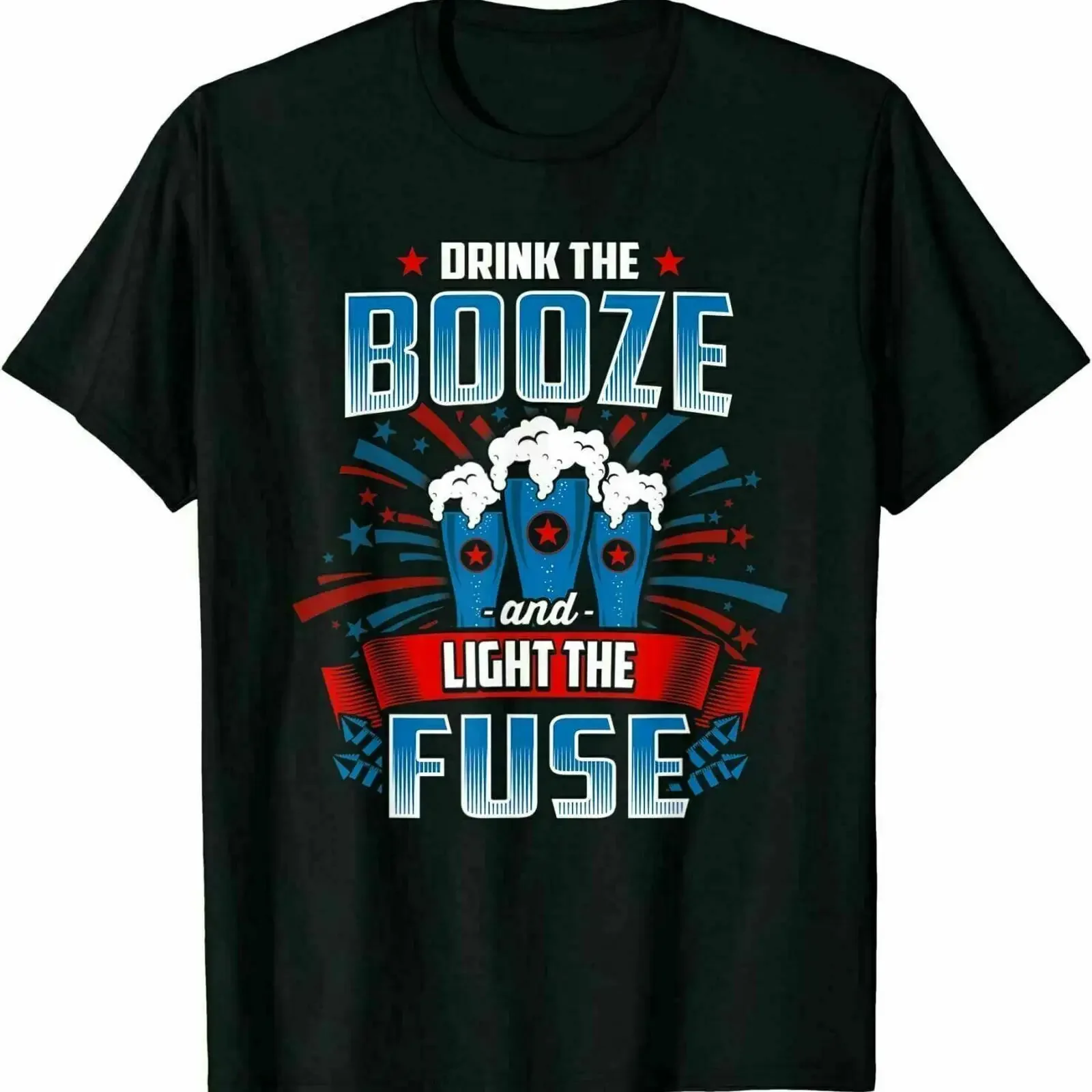T Shirt Drink The Booze Light Fuse Cotton Trend 2021 Size M 3XL vintage Washed Stylish Casual homme Slightly fashion graphic