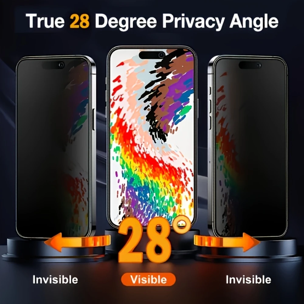 NNBILI 3 قطعة غطاء كامل ماتي الخصوصية حامي الشاشة آيفون 17 16 15 14 13 12 11 برو ماكس 17Air 16e XS ماكس مكافحة مختلس النظر الزجاج
