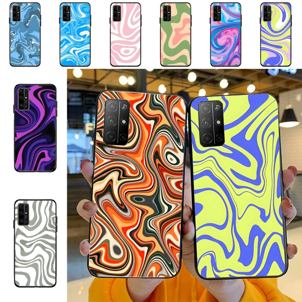 

Abstract Swirl Pattern Phone Case For Huawei Honor 10 Lite 9 20 7A 9X 30 50 60 70 Pro Plus Soft Silicone Cover