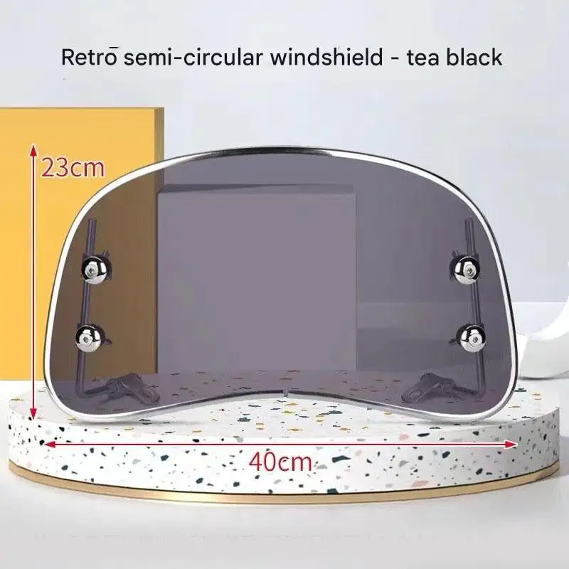 For Retro motorcycle scooter front windshield electric vehicle retro semi-circular small windshield No. 9 Niu scooter