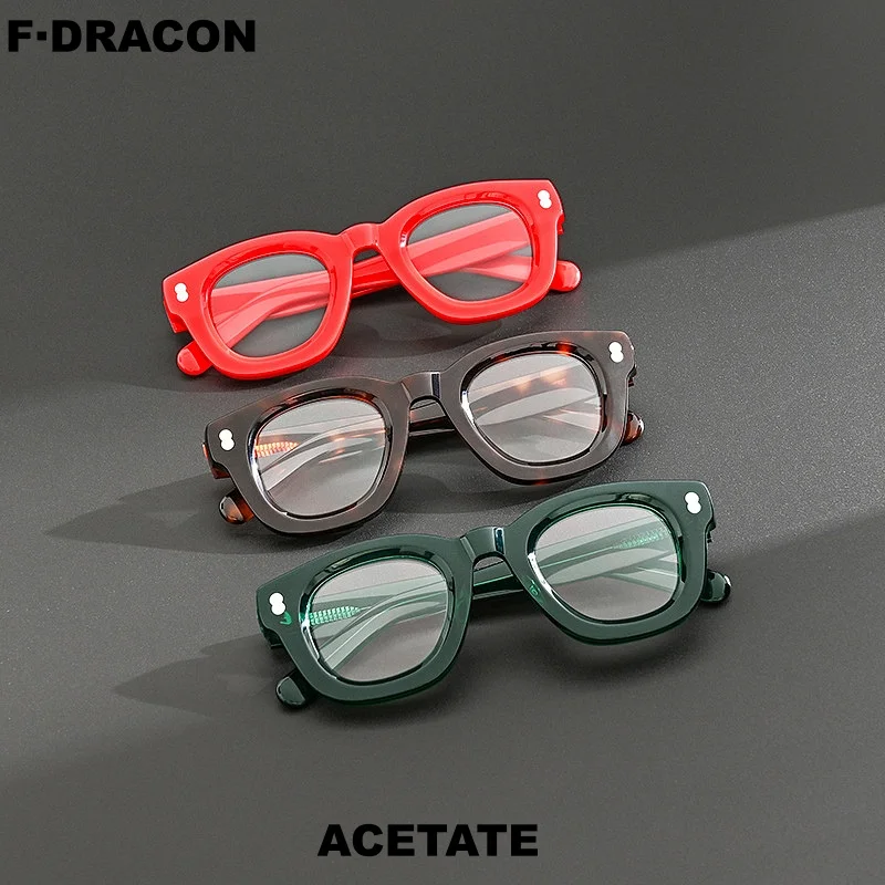 

Новая оправа для очков в ретро-стиле, квадратная, унисекс, высококачественная, из толстой пластинчатой пластмассы, модель 1080.