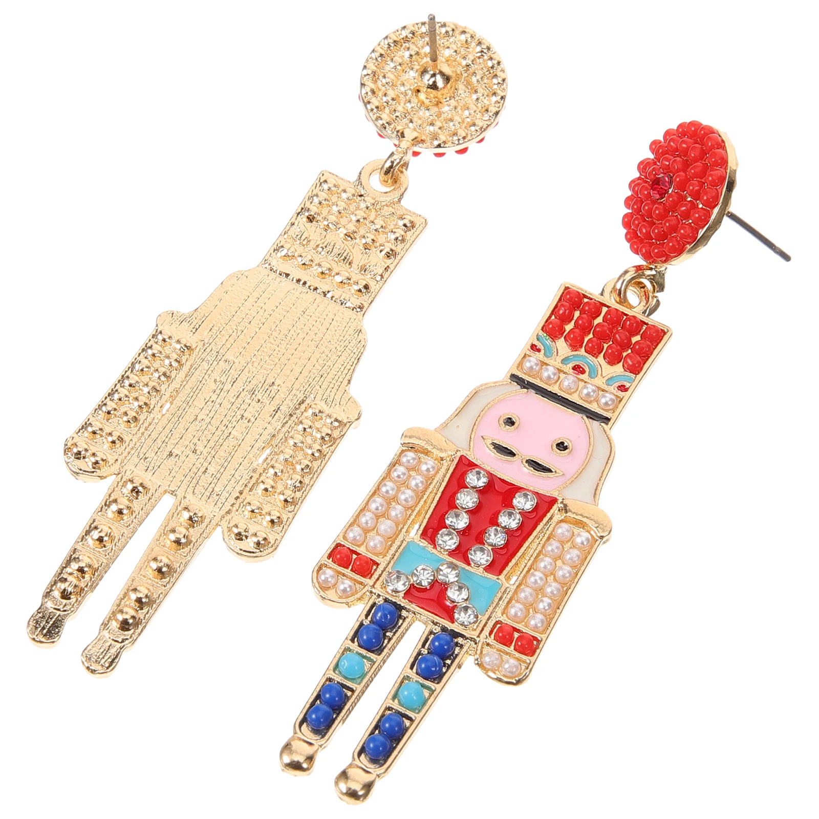 1 زوج لطيف كسارة البندق أقراط سبيكة الأذن ترصيع للنساء لذيذ الأقراط الصغيرة الأزياء والمجوهرات لارتداء اليومي