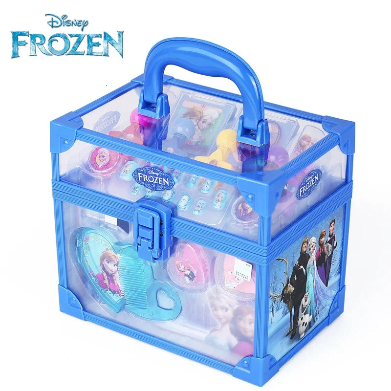 Disney-Frozen Real Beauty Toys pour filles, coffret de maquillage, princesse Elsa et Anna, jeu de simulation, cadeau d'anniversaire pour enfants