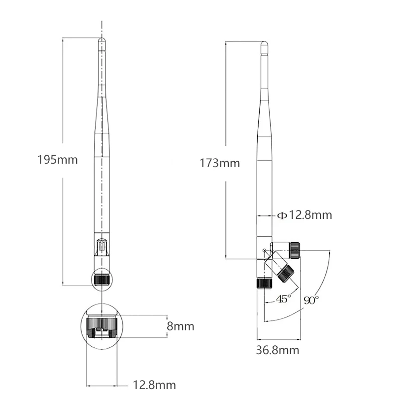 868MHz 915MHz LoRa 5dBi Meshtastic Omni Antenna 19cm Foldable Aerial SMA Male IPX U.FL Pigtail Cable for GSM IoT Wireless Module