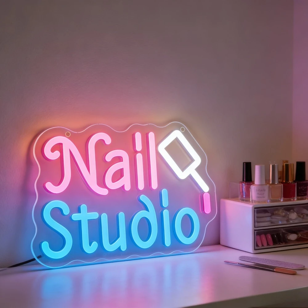 

Неоновая вывеска для маникюрного салона, декор для витрин магазина, светодиодный неоновый светильник с регулировкой яркости для мастера маникюра, декор для дома, стены, эстетичное настенное искусство для маникюра