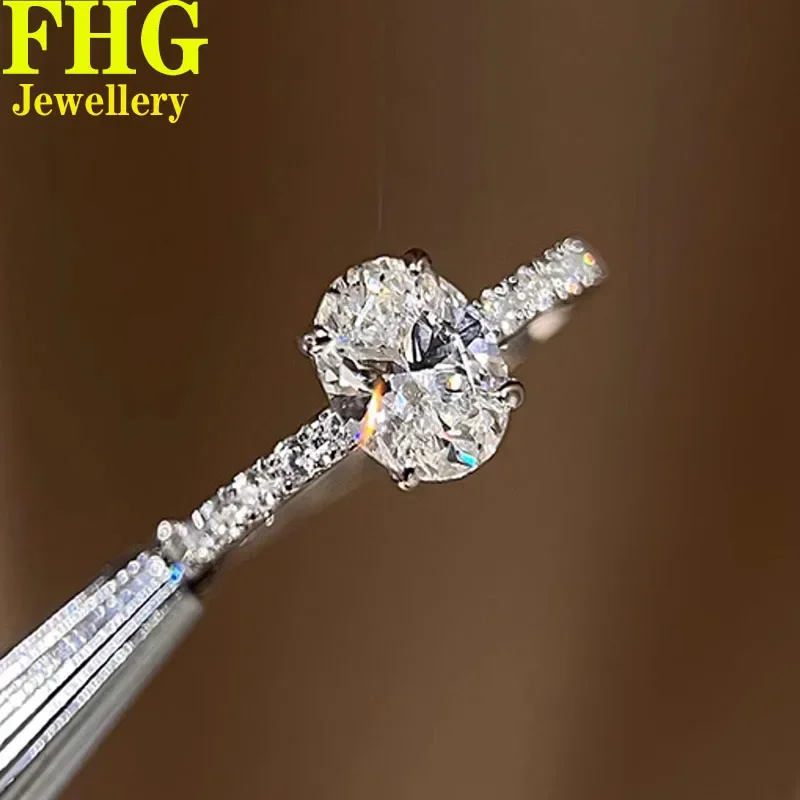 

6 7 8 9 10 Carat Au585 14K White Gold Ring DVVS1 Oval moissanite Diamonds Wedding Party Engagement Anniversary Ring