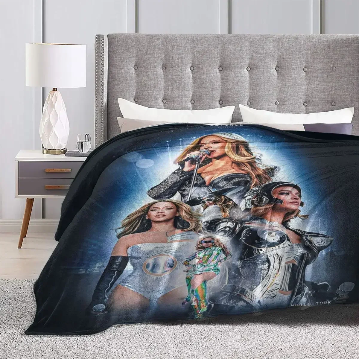 Beyonce Flannel Blankets American Singer Super Soft Throw Blanket for Living Room Travel Aesthetic Bedspread Sofa Bed Cover