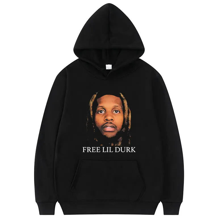 

Free Lil Durk Graphic Hoodie Men Women Clothing Hip Hop Oversized Sweatshirt Male Vintage Long Sleeve Hoodies Fashion Streetwear