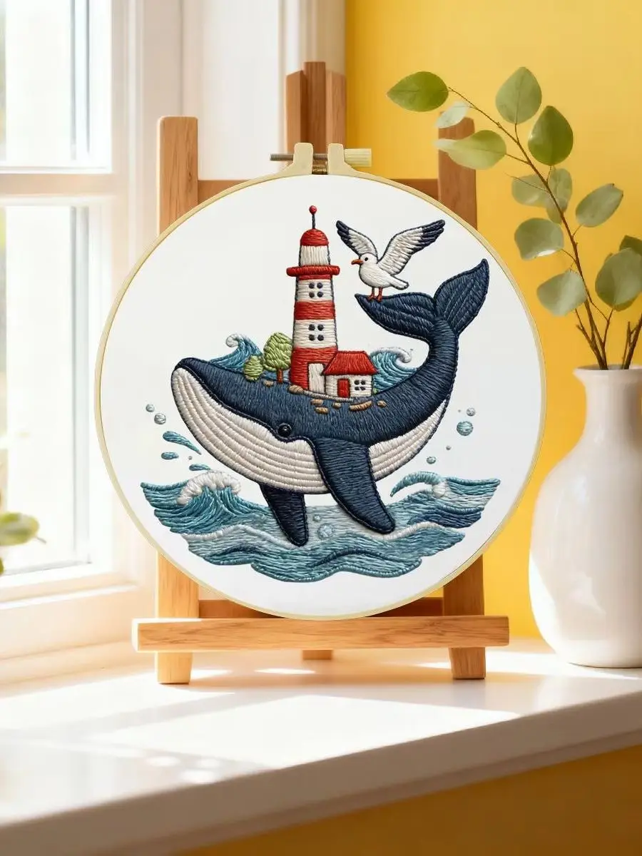1 Stück 20x20 cm/15x15 cm 7,87/6,3 Zoll Rotes Hirsch Stickerei Starter-Kit DIY-Kit Stickerei-Set für Anfänger – Detail 6