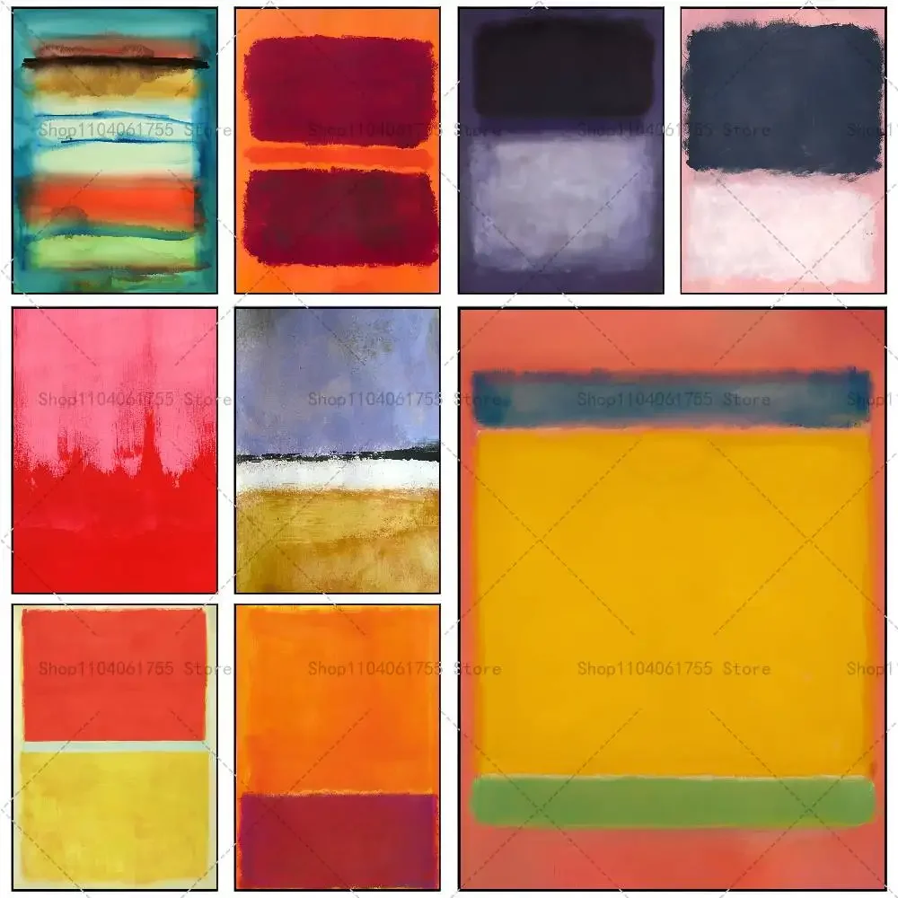 Art M-Mark Abstract R-Rothko Poster Self-adhesive Art Waterproof Paper Sticker Room Wall Decor