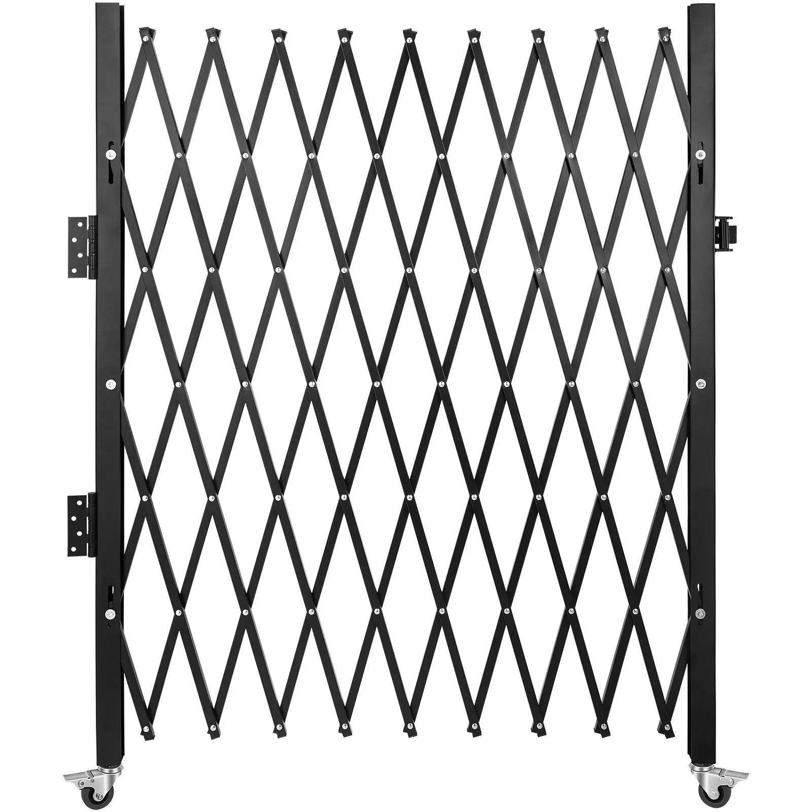 Cancello di sicurezza pieghevole singolo, cancello per porta pieghevole da 85 x 85 pollici, cancello di sicurezza per fisarmonica in acciaio, cancello di sicurezza espandibile flessibile,