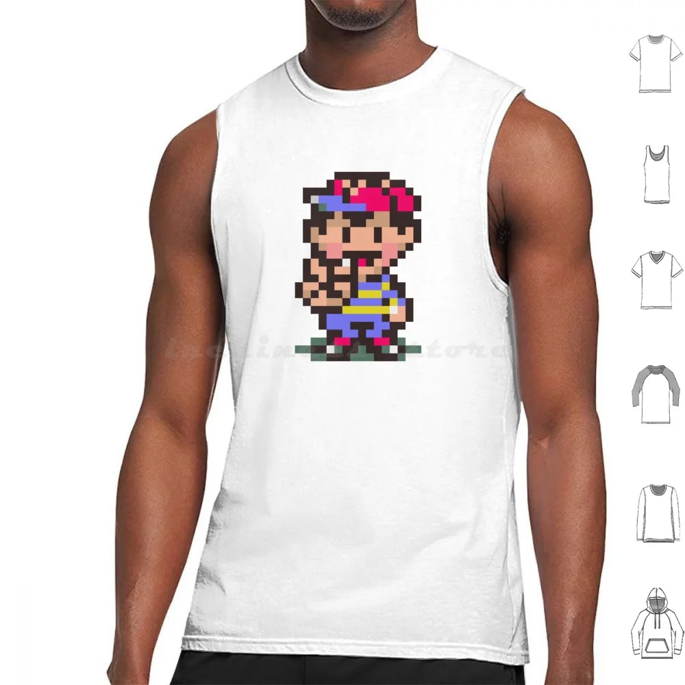 Fuzzy Pickles Sprite Tank Tops Vest Sleeveless Earthbound Ness Mother Snes Mother 2 Lucas Mother 3 Retro Super Smash Bros Game