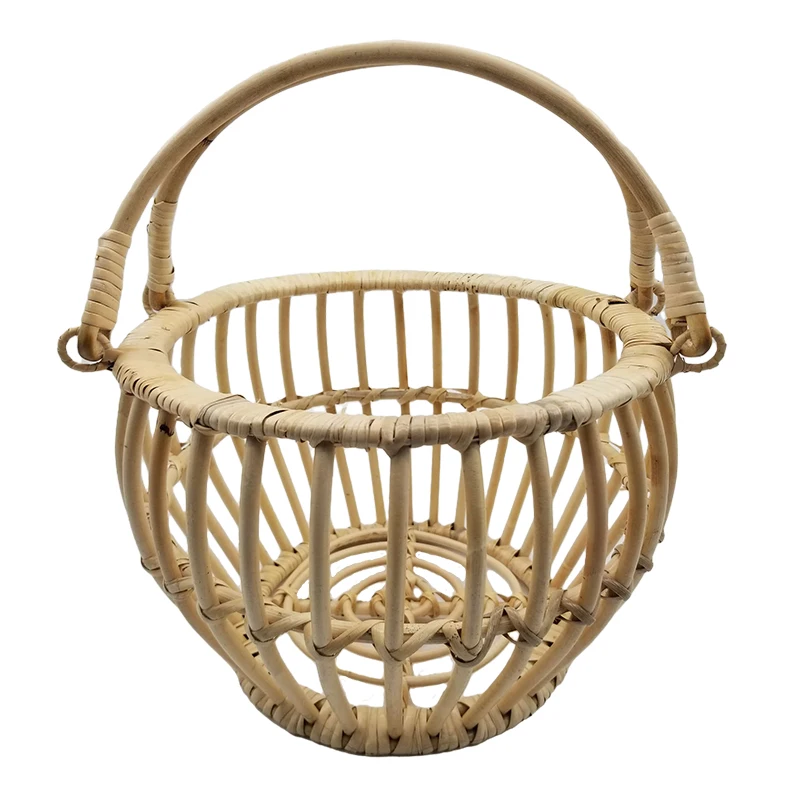 Newborn Photography Props Retro Rattan Round Basket Chair Bebe Photo Accesories Recien Baby Girl Boy Posing Bed Background