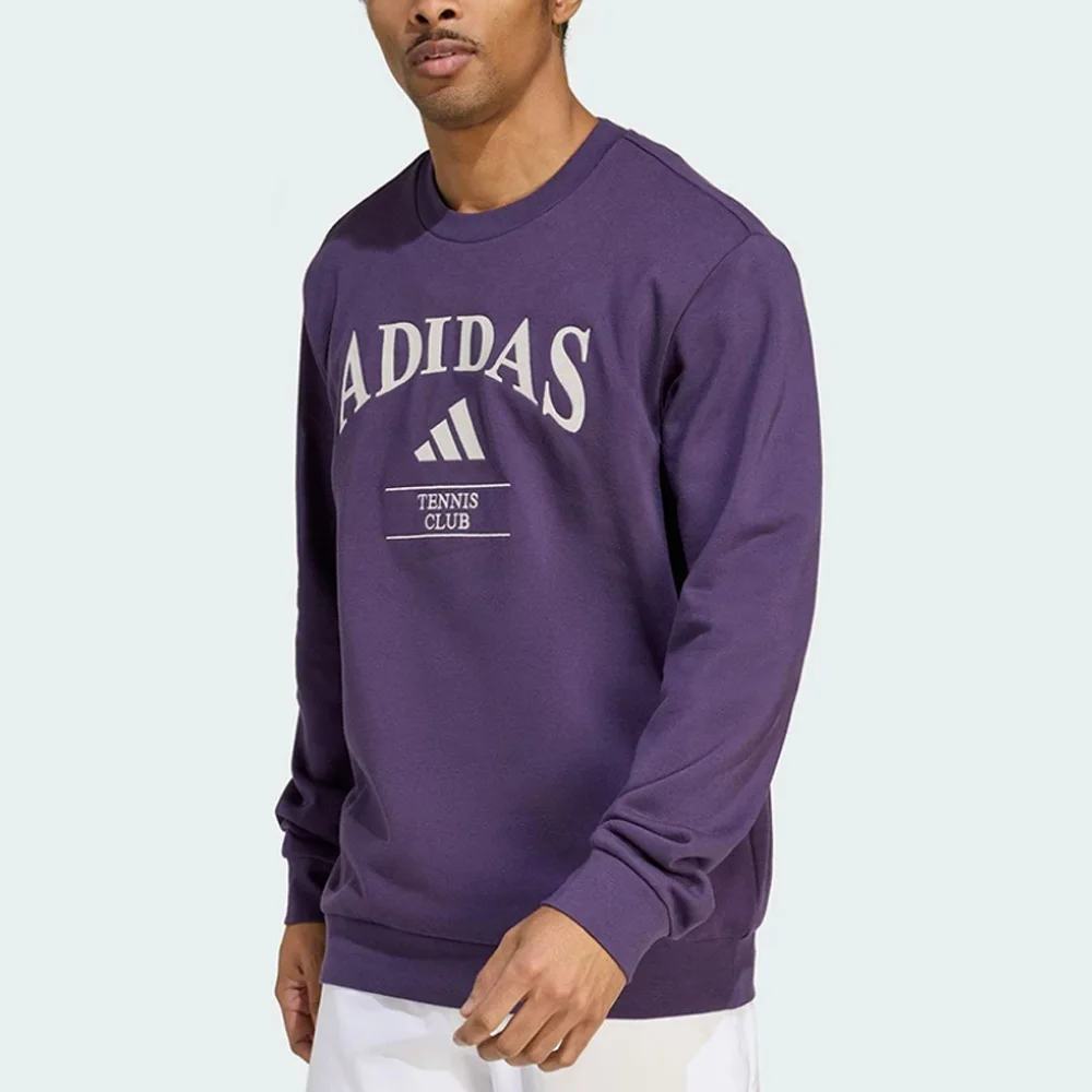 adidas HRTG TNS G C Men Sweatshirt, Embroidered Letter Logo French Terry Sports Crew Neck Long‑Sleeve T‑Shirt