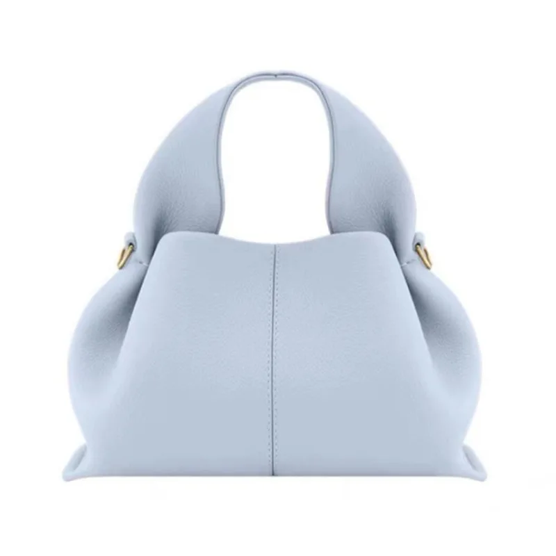 Cloud Bags Women With Logo Ladies Dermis Simple Dumpling Shape Shoulder Handbag New French Street Trend Brand Genuine Leather