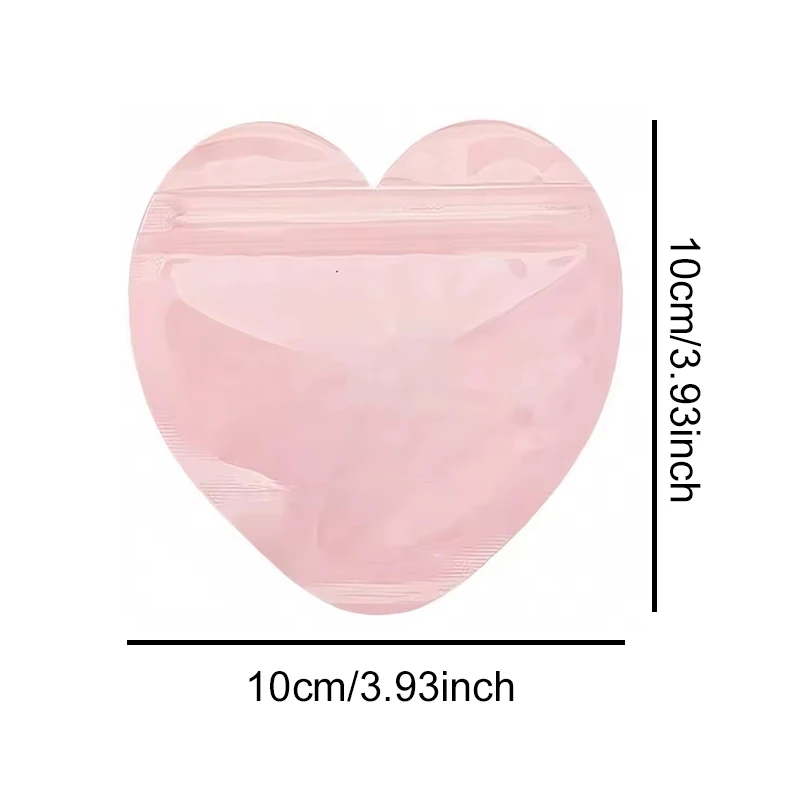 48PCS Heart Design Seal Bags Colorful Pink Purple Plastic Packaging For Jewelry Rings Earrings Bracelets Portable Gifts Wrap ZYF view 6