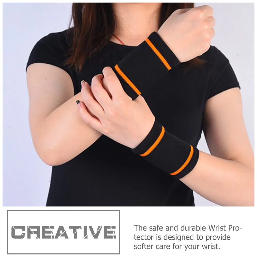 4Pcs Sports Wrist Protectors Breathable Elastic Wristbands Sweat Absorbing Support for Fitness Training Basketball Football
